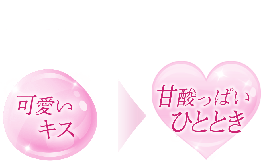 こんなキス、すごしたいひとときにに キスのときの唇×すごしたいひとときに 可愛いキス 甘酸っぱいひととき