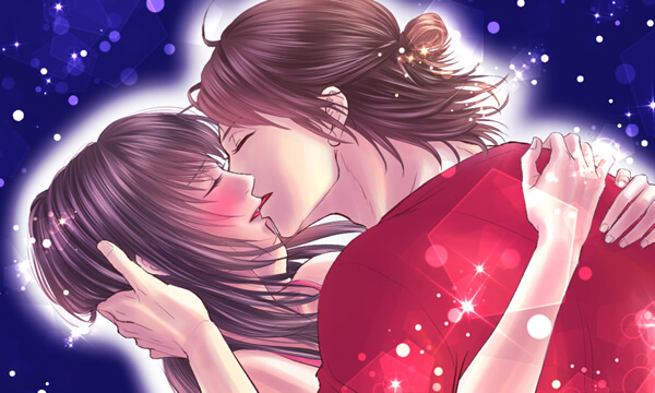 キスする男女