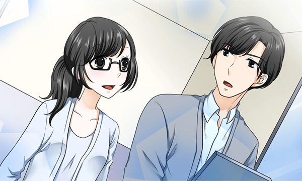 二人で並んで座る咲と和田