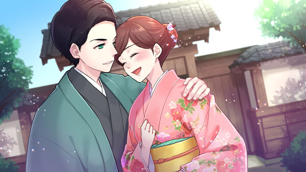官能小説挿絵:幸せそうな男女