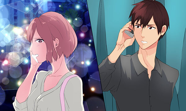 先生と電話する主人公