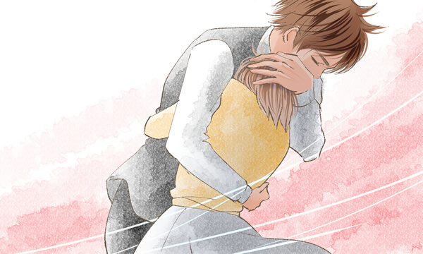 抱き合う男女の恋愛小説イラスト