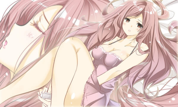 エクスタシーを求めてネグリジェを着る女性