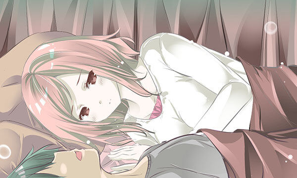 官能小説タワーマンション挿絵:ベッドで寝る男女