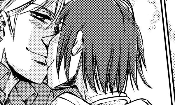 キスする男女