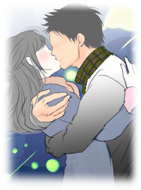 男性にキスされる女性