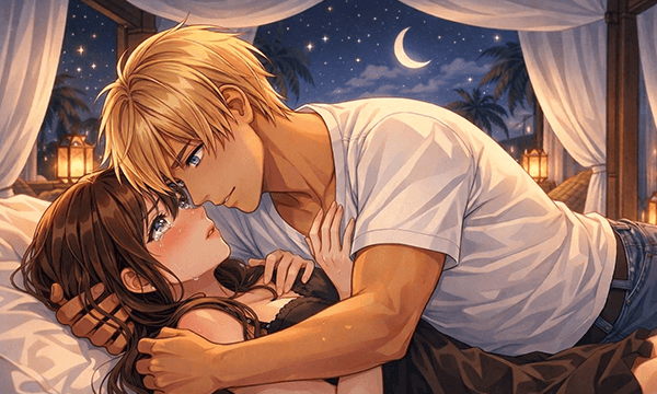 泣いている美羽をナツが抱き寄せている