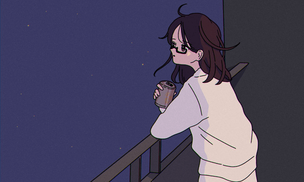 夜空を見つめる潤