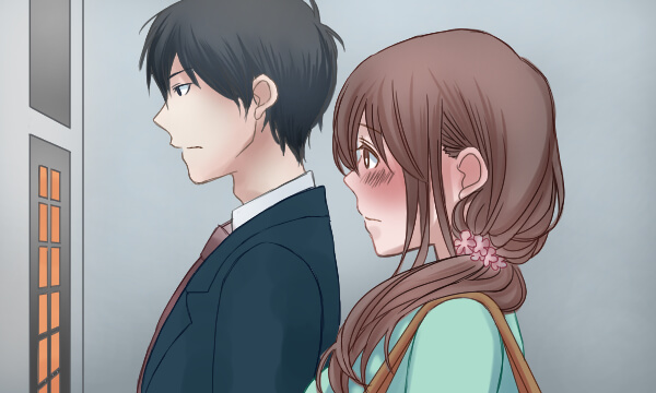 官能小説;エレベーターの中で二人きりで並ぶ男女