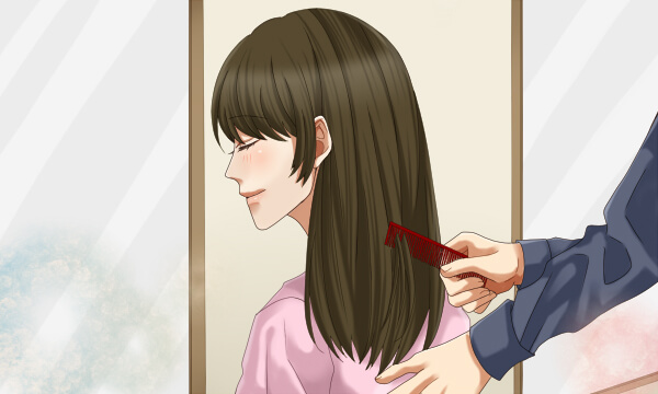 官能小説;髪をとかされる女性