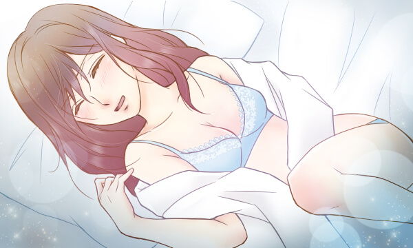 官能小説;バスローブで横たわる女性