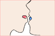 ディープキスのやり方:カクテルキスのやり方が分かる画像