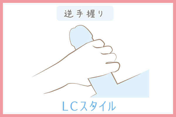 手コキのやり方:逆手握りがわかる画像