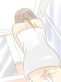 お風呂上りに濡れた女性