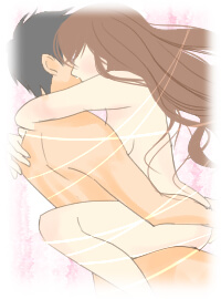 抱き合う男女