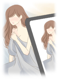 裸の彼女の写真を撮る男性のスマホ画面